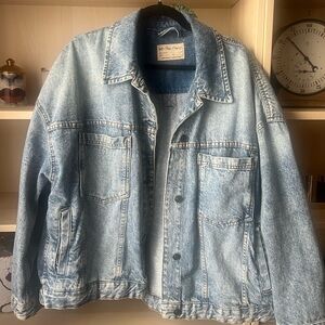 Free people oversized opal swing light denim jacket